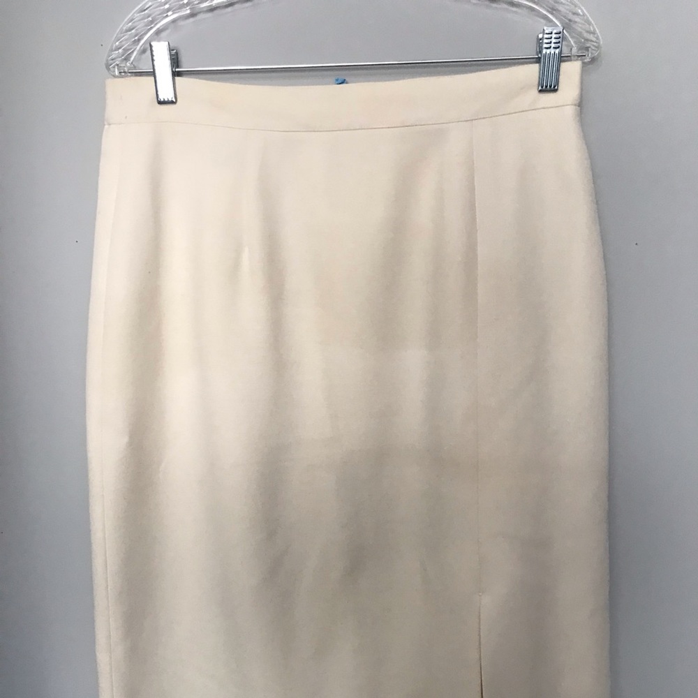 Lara Lee Vintage Winter White Wool Pencil Skirt